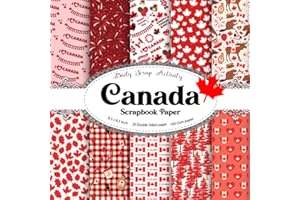Canada Scrapbook Paper: Canadian National Day Themed Scrapbooking Paper, Double Sided Craft Paper for Gift Wrapping, Decoupage, Junk Journaling and ... Maple Tree Pattern) Paper Size 8.5" x 8.5"