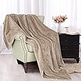 Beauenty 290GSM Cozy, Warm and Lightweight Waffle Textured Soft Fleece Blanket, Large Throw Blanket - 150 * 200cm (Khaki)