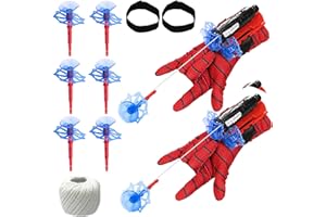 HVIERO Lot de 2 Gant de Lanceur Spider, Jouet de Cosplay en Plastique, Spider Launcher Gant Enfants Accessoires
