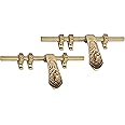 Chitra Carving Series Brass Heavy Aldrop for Single and Double Door for Home/Office Door Pack of 2 (Matt Brush Golden Copper, 10 Inch)
