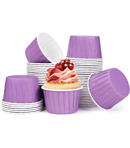 PATIKIL Cupcake Wrappers Paper, 50 Pack Baking Cups Standard Wave Decoration For Anniversary Birthday Weddings And Parties, Red