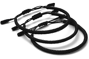 LUCKY BUDDHIST - 3 tibetische Glücksarmbänder + buddhistisches Geschenk! - Handgemacht. Anpassbar an Ihr Handgelenk. Für Männer und Frauen. Freundschaftsarmbänder aus geflochtenem Stoff