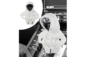 Flaconi Housse Pommeau de Vitesse,Deco Voiture Couvercle Levier de Vitesse,Sweat Pommeau de Vitesse,Deco Voiture Interieur,Couvercle Levier de Vitesse,Convient à Une Variété De Véhicules(Blanc)