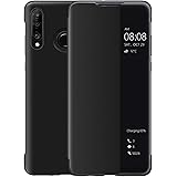Cover Huawei P30 Lite,Smart View Flip Pelle Custodia [Risparmio Energetico][Protezione completa] (P30 Lite, Nero)