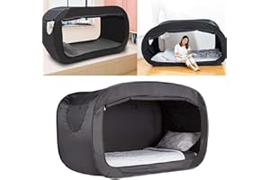 PHEFOP Tente de camping pliable, entièrement fermée, intimité, pop, tente de lit, design occultant, confortable et pratique, facile à monter/enlever, intérieur/extérieur, pour