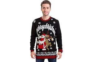 For G and PL Weihnachten Herren Lustige Langarm Rundhals Strickpullover M-XXXL