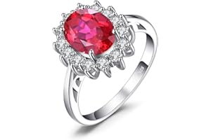 JewelryPalace Anillos Princesa Diana Kate Middleton Zafiro Esmeralda, Anillos de Compromiso Mujer Plata Oro 14k Oro Rosa, Alianzas, Joyería de Aniversario Personalizada