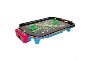 ColorBaby CB Games Air Hockey neón sobremesa, Estructura 40 cm, Plástico Resistente, 2 Palas, 2 Discos, 2 Jugadores, Juegos de Mesa, Juguetes para niños, Diversión Familiar, +6 años (39515)
