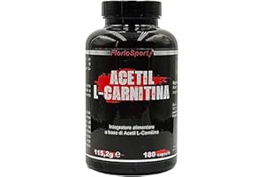Acetil L-Carnitina FlorioSport, 180 capsule da 500 mg. (90 dosi da 1000mg) Integratore di Acetyl Carnitina