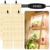 FIVAVA Pflanzenlampe LED Vollspektrum 4 Stück,540 LEDs Pflanzenleuchte mit 3/9/12H Zeitschaltuhr 10 Arten von Helligkeit,Pfla