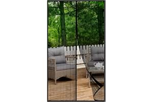 HOWIN Mosquitera Puerta Magnetica 95x200CM, Cortinas Antimoscas Puerta Exterior con Iman, Cortina Contra Mosquitos con Imanes, Cortinas Antimosquitos para Puertas Exteriores, Fly Curtains for Door(Negro)