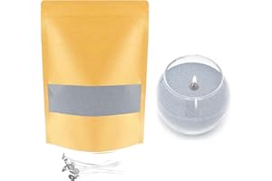 TUMYBCC Pearled Candle Sand Making Kit - 10 Colors Candle Making Kits for Adults with 5 Pcs Wicks - Refillable Sand Pearled Candle Wax Pearl Granules Powder for DIY Candles Making (100g Grey)