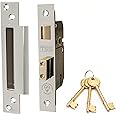 TSS High Security 5 Lever British Standard Mortice Sashlock with 3 Keys and Fixings, 2.5" (68mm) Polished Chrome, Insurance Approved for External Doors, British Standard BS3621:2007