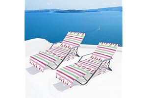 LAOXI Beach Chair Cover, Deck Chair Beach Towel Cover with Side Storage Pockets, Pool Lounge Chaise Longue Sun Lounger with Side Storage Pockets, for Holiday, Quick-Drying Terry Towels
