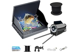 AGRDEED Portable Fish Finder Camera, Underwater fishing Camera with 4.3 inch IPS Monitor 6 LED IR Infrared Lights and 30M Cable for Ice, River and Boat Fishing