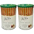 Wafer Rolls with Deliciously Fine Cocoa Hazelnut Flavored Cream Gift Tin - 2 Pack - Irresistible Tea Time Treat - Wafer Rolls with Cocoa Cream Filling and Hazelnuts 2 X 400 g