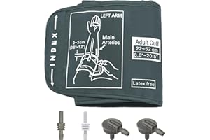 BMHNQ Blood Pressure Cuff 1 Piece 22-52 cm Blood Pressure Monitor Large Cuff with 4 Pieces Extra Joints Blood Pressure Monitor Upper Arm Large Cuff with Most Blood Pressure Monitors (XL Dark Grey)