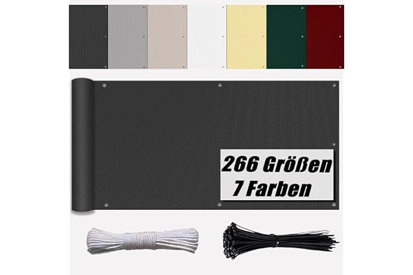 Ufamiluk Brise Vue Balcon Balcon Extérieur Imperméable UV Résistant Vent Protection Cache terrasse Exterieur pour Balcon Terrasse Jardin Patio 50 cm de Hauteur Anthracite 50x400cm