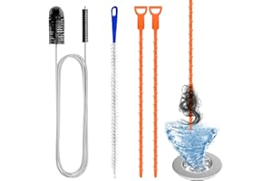 Redamancy 4 Pièces Deboucheur Canalisation Brosse, Deboucheur Canalisation, Brosse Nettoyage Deboucheur Canalisation, Outil de Débouchage d'évier pour Tuyauterie égouts,Lavabo,Baignoire,Cuisine