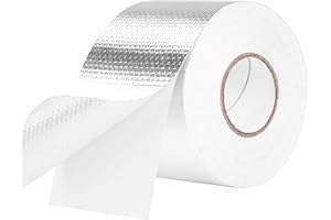 HONGTAISHENG Aluminiowa taśma klejąca, 57 mm x 25 m, wodoszczelna taśma aluminiowa, odporna na wysokie temperatury, taśma samoprzylepna do uszczelniania, wzmocniona siatką szklaną