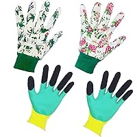 Gartenhandschuhe für Frauen (4 Paar) Damen Haushalt und Garten Handschuh Wasserdicht Blumen Gartenhandschuhe zum Jäten…