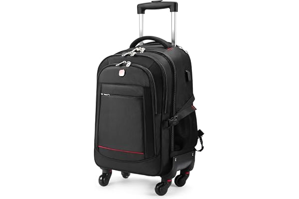 StarCloud 4-hjuls rullande ryggsäck 45 L (56 x 36 x 9 tum): 17,3-tums rullryggsäck för resor, laptop-ryggsäck för företag, vattentåligt handbagage, flyggodkänd resväska för resor och pendling