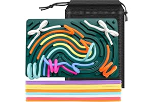 Nokwocy Tavola per attività sensoriale e giocattolo ADHD, strumento lenitivo autismo e ansia (con 20 corde per accessori)