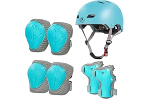 LANOVAGEAR Casco Infantil Set de Protección Casco Protección Patinaje 2-8 años Ajustable Rodilleras Coderas y Muñequeras para Patinaje Ciclismo Monopatín Skateboard
