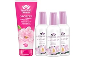 Giardino Dei Sensi Magnolia Soave – Profumo Donna Spray 100 ml + Doccia Schiuma 100 ml In Omaggio – Fragranza delicata, set completo per un rituale di bellezza (Magnolia 3)