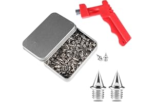IMAGINE 120pcs 1/4 Inch Track Spikes, Stainless Steel Track and Cross Country Spikes Golf Shoes Spikes with Spike Wrench, Replacement Spikes for Sprint Sports Short Running Shoes