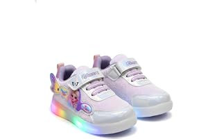 HOOH Kids Girls Light Up Walking Shoes with Velcro Closure for up to 10 Years