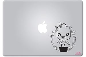 Artstickers. Autocollant pour Ordinateur Portable 11" et 13" Design Groot Guardian de la Galaxie. Autocollant pour MacBook Pro Air Mac. Couleur : Noir. Cadeau Spilart, Marque déposée.