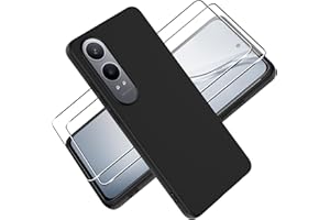 TIEEYIVV Etui do OnePlus Nord CE 4 Lite 5G Cover, szkło hartowane folia ochronna obudowa matowa cienka miękka TPU osłona chroniąca przed upadkiem dla OnePlus Nord CE4 Lite - czarny