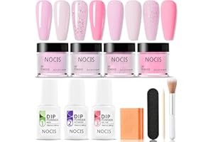 Layhou 4 Colors Dip Nail Kit - Dip Powder Starter Set For Home Salon Nail Art, Glossy or Frosted Finish With Base Top Coat Activator As Gifts For Women (Set 3)