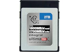 Integral Karta pamięci CFexpress 2 TB typu B 2.0 12K i 8K RAW i 8K 120 FPS 1800 MB/s odczyt 1700 MB/s Prędkość zapisu 1300 MB/s Trwała prędkość zapisu zaprojektowana dla zaawansowanych kamer kinowych