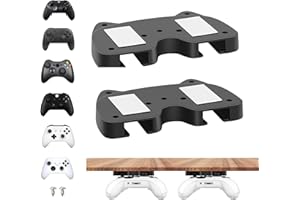 LETUXAAMZ Soporte para Mandos De Juegos, Babotech Pared/Debajo La Mesa, Paquete 2, Accesorios Organizadores con Asa Colgar Xboxseriesx, Switch, Universal Mandos, Negro