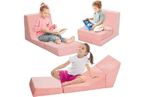 YULEYU Divano Letto 3 In 1 Per Bambini, Divano letto Convertibile In Divano letto Per Bambini, Poltroncina per Bambini, Regalo Di Compleanno Per Ragazze E Ragazzi Camera Bambini（Rosa）