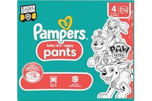 ‎PAMPERS Pampers Pieluchy Psi Patrol Pants rozmiar 4 (9-15 kg) Baby-Dry, Maxi z kieszonką zatrzymującą i ochronną, miesięczne pudełko, 180 pieluszek
