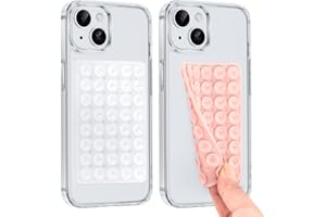 Knrlqim 2 Pièces Ventouse Telephone Portable en Silicone Double Face Support,Mains Libres Suction Phone Holder PolyvalentTous Les modèles de téléphones,Durable et Facile à Utiliser(Transparent,Rose)