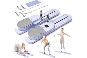 EQWOL Pilates Reformer Board – Pilates Geräte für Zuhause, Faltbares & Tragbares Mini Pilates Board mit Resistance Bands, Home Workout Equipment für Core & Ganzkörper Training