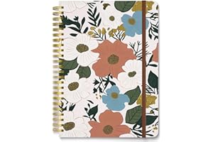 Hnogri Carnet de notes à spirale, carnet de notes à couverture rigide pour femmes, format moyen 6 x 8.4 pouces, 160 pages de papier épais, carnet de notes A5 ligné pour l'écriture, le travail.