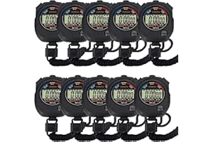 PGZSY Multi-Function Electronic Digital Sport Stopwatch Timer, Large Display with Date Time and Alarm Function,Suitable for Sports Coaches Fitness Coaches and Referees (10pack)