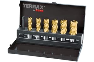 RUKO Terrax A108820T - Juego de brocas huecas (HSS-TiN, 12-22 mm, 7 piezas)