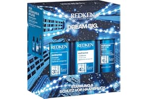 Redken Pflegeset mit.Shampoo 300ml, Conditioner 300ml & Anti-Snap Spray 250ml für sprödes und geschädigtes Haar, Anti Haarbruch, Mit Interlock Protein Network, Extreme