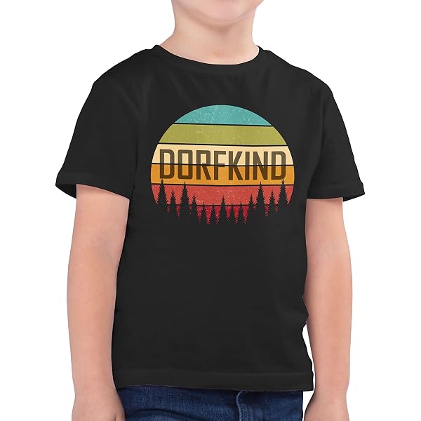 „Dorfkind“ T-Shirt Für Jungen – Lustiges Statement-Shirt Aus Baumwolle, Kurzarm, Ab 12/13 Jahren