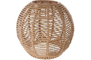 Holibanna Lampada da soffitto Swag in corda di rattan, paralumi in corda di canapa clip per lampadine, paralumi di ricambio lampada copertura luce pendente accessorio da parete