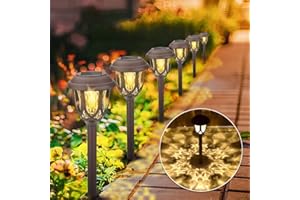 VIVIBEL Lámpara Solar para Jardín, 10 piezas Luces Solares para Jardín, Luz Exterior Impermeable, Jardin Solares Exterior Luces de Decoración, Solar Luces para Caminos de Jardín para Céspe, Patio, Pasillo