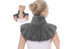 ‎AROMA SEASON AROMA SEASON Kirschkernkissen Nacken und Schulter für Mikrowelle mit Duftaroma | Körnerkissen | Wärmekissen | Nackenkissen (grey)