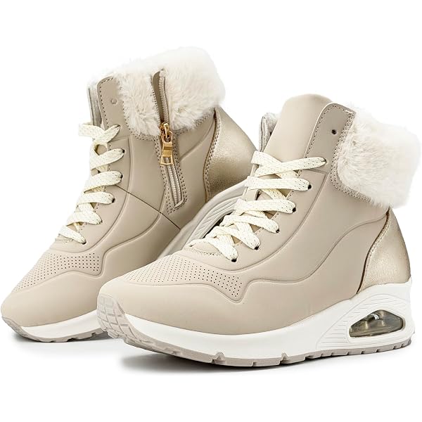 Bottines Compensées Femme Hiver – Talon Carré 6 Cm, Confortables Et Chaudes, Pointure 35