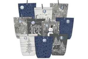 PANSIBY Adventskalender zum Befüllen, 24 Weihnachtskalender Papiertüten mit Zahlenaufkleber zum Selber Basteln, Geschenktüten zum Aufstellen Dekorieren, Kraftpapiertüten Advents für Kinder Erwachsene